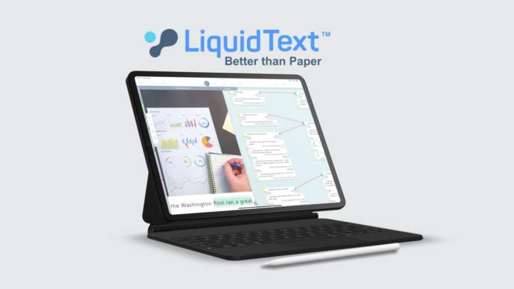 Image showing an iPad Pro with a LiquidText project open