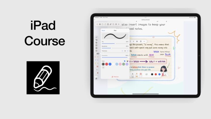 Handwritten notes on the iPad in Freenotes (note-taking app)