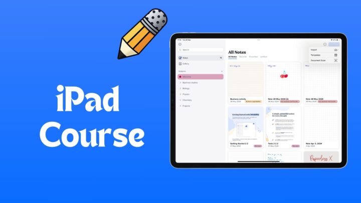 iPad showing some handwritten notes in Notability.
